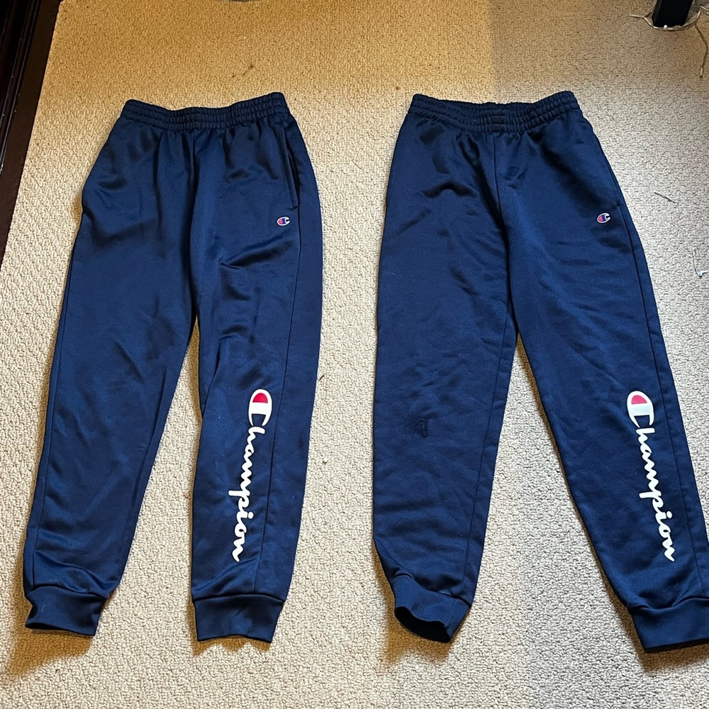 Champion Blue Joggers with Elastic Waistband and Tapered Legs